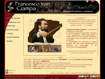 screen dell'home page di Francesco Ciampa