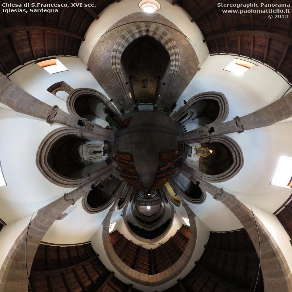 panorama stereografico stereographic - stereographic panorama - Sardegna→Iglesias | Chiesa di S.Francesco (XIV sec.), 13.09.2013