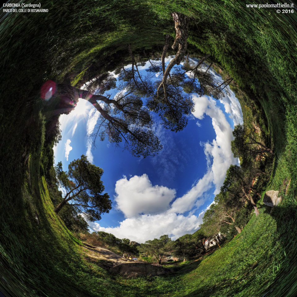 panorama stereografico stereographic - stereographic panorama - Sardegna→Carbonia | Parco del Colle Rosmarino e bunker II G.Mondiale, 20.01.2016