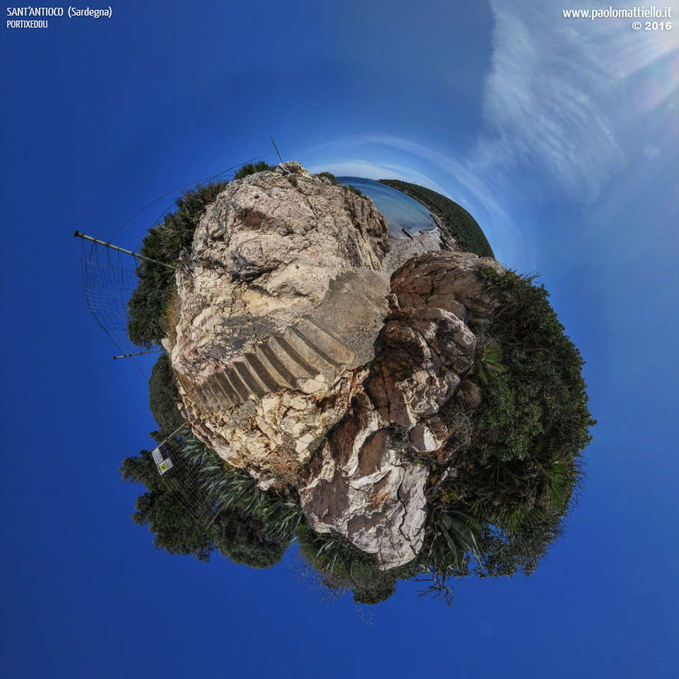 panorama stereografico stereographic - stereographic panorama - Sardegna→Sant'Antioco | Spiaggia di Portixeddu, 19.04.2016