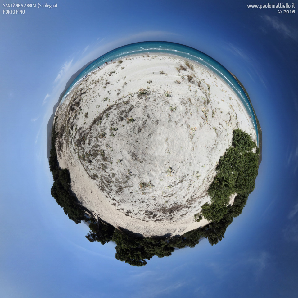 panorama stereografico stereographic - stereographic panorama - Sardegna→S.Anna Arresi→Porto Pino | Seconda spiaggia, filtro polarizzatore, 11.08.2016