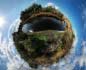 panorama stereografico stereographic - Cussorgia(Calasetta) Ponte FMS abbandonato sul Rio Tupei