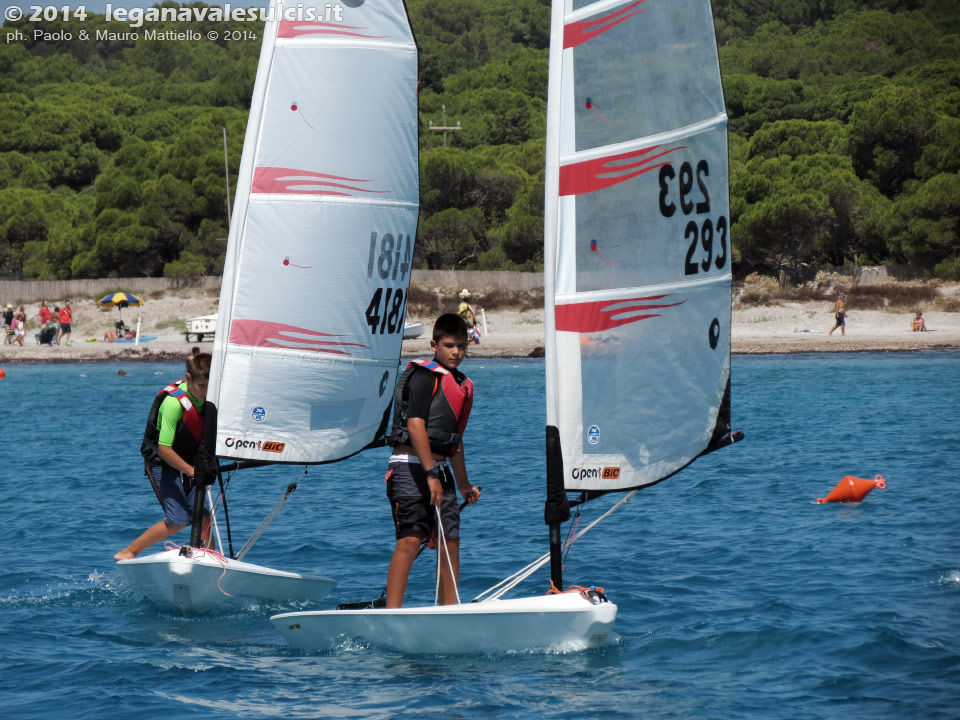 LNI Sulcis - Porto Pino, agosto 2014, allenamenti atleti agonisti G.D.Vela LNI Sulcis
