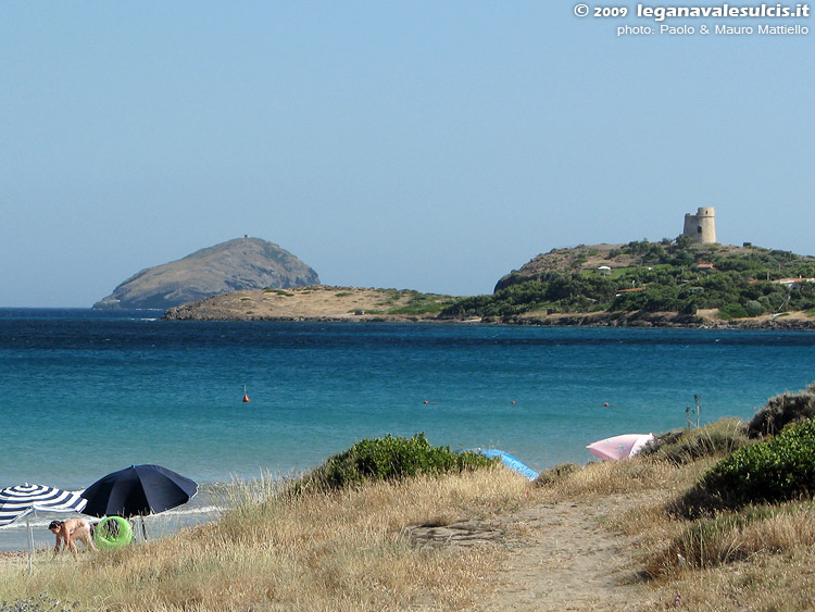 Coaquaddus - Coaquaddus. Torre Canai e l'isola della Vacca sullo sfondo.